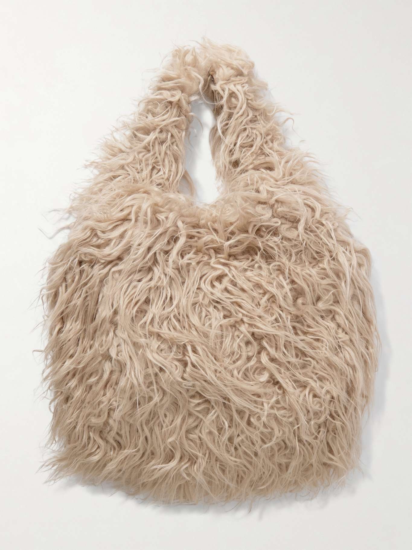 Faux shearling shoulder bag - 1