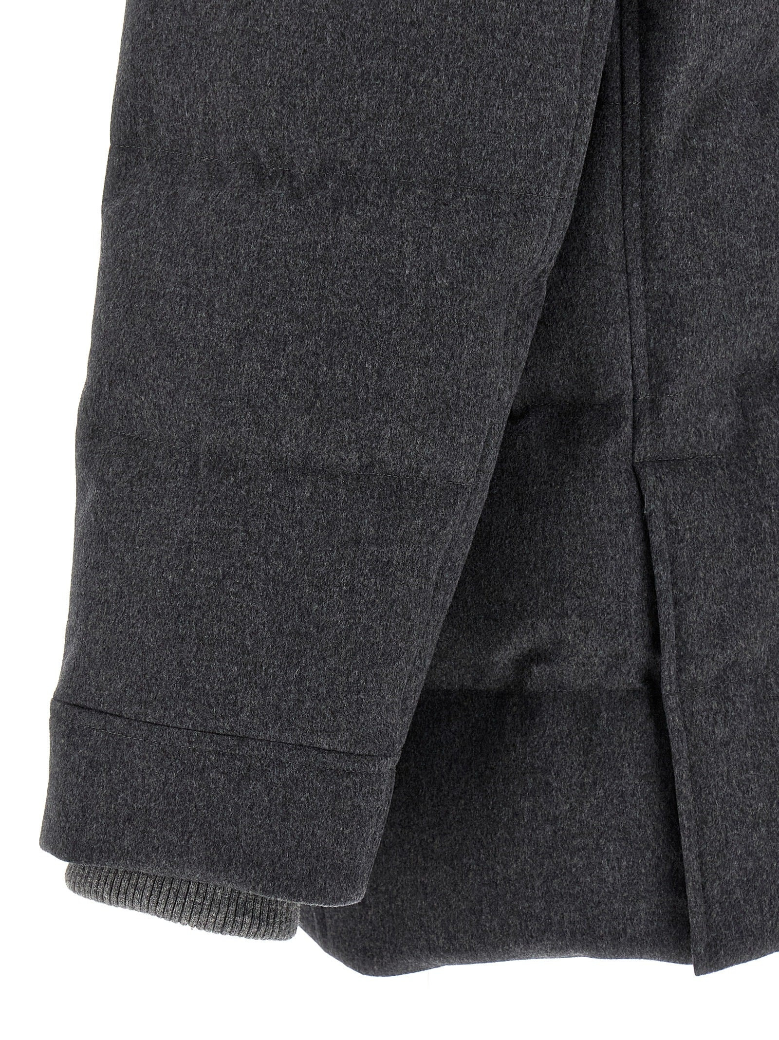 Flannel Down Jacket Puffer Jackets Gray - 4