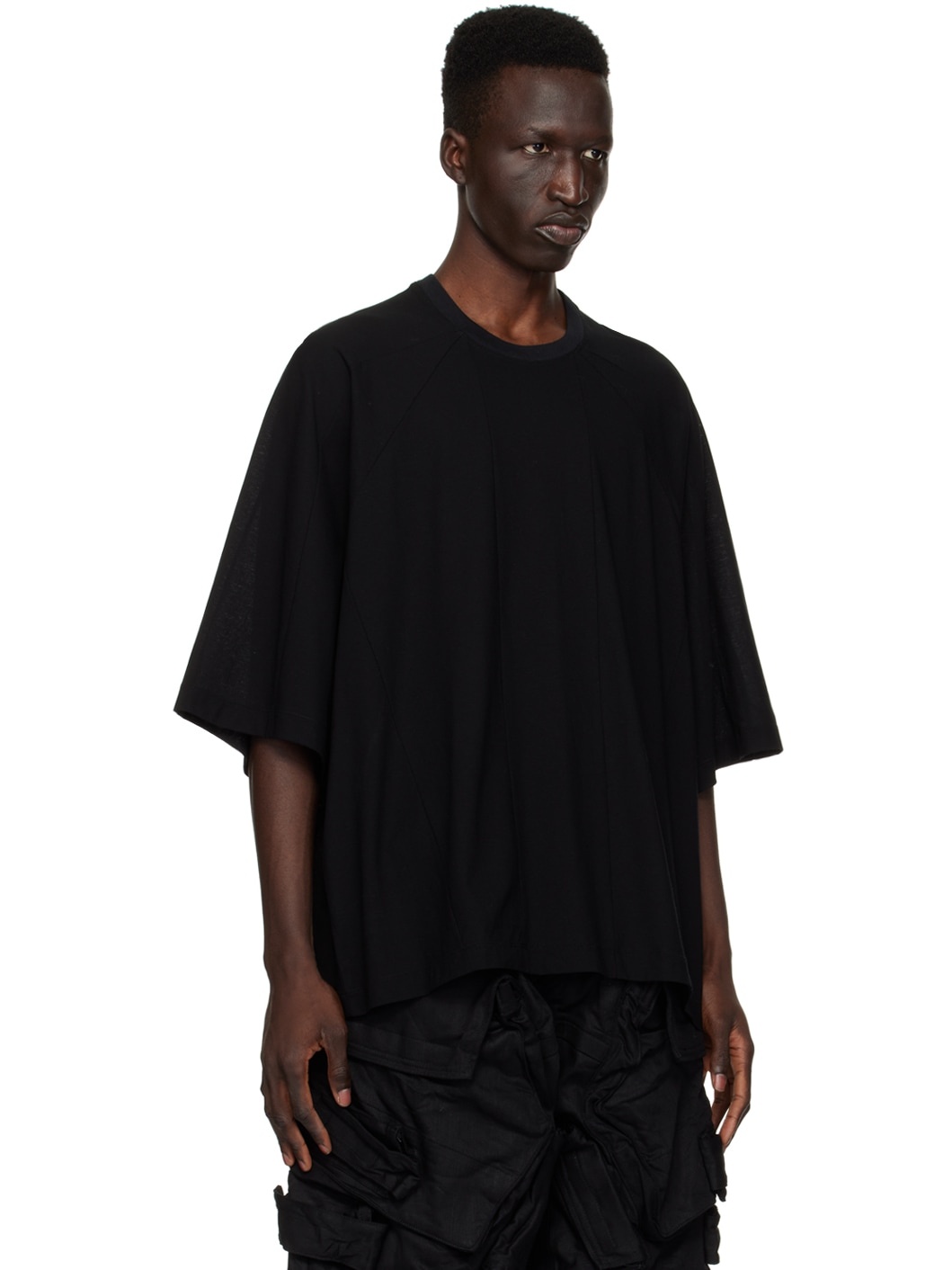 Black Paneled T-Shirt - 2