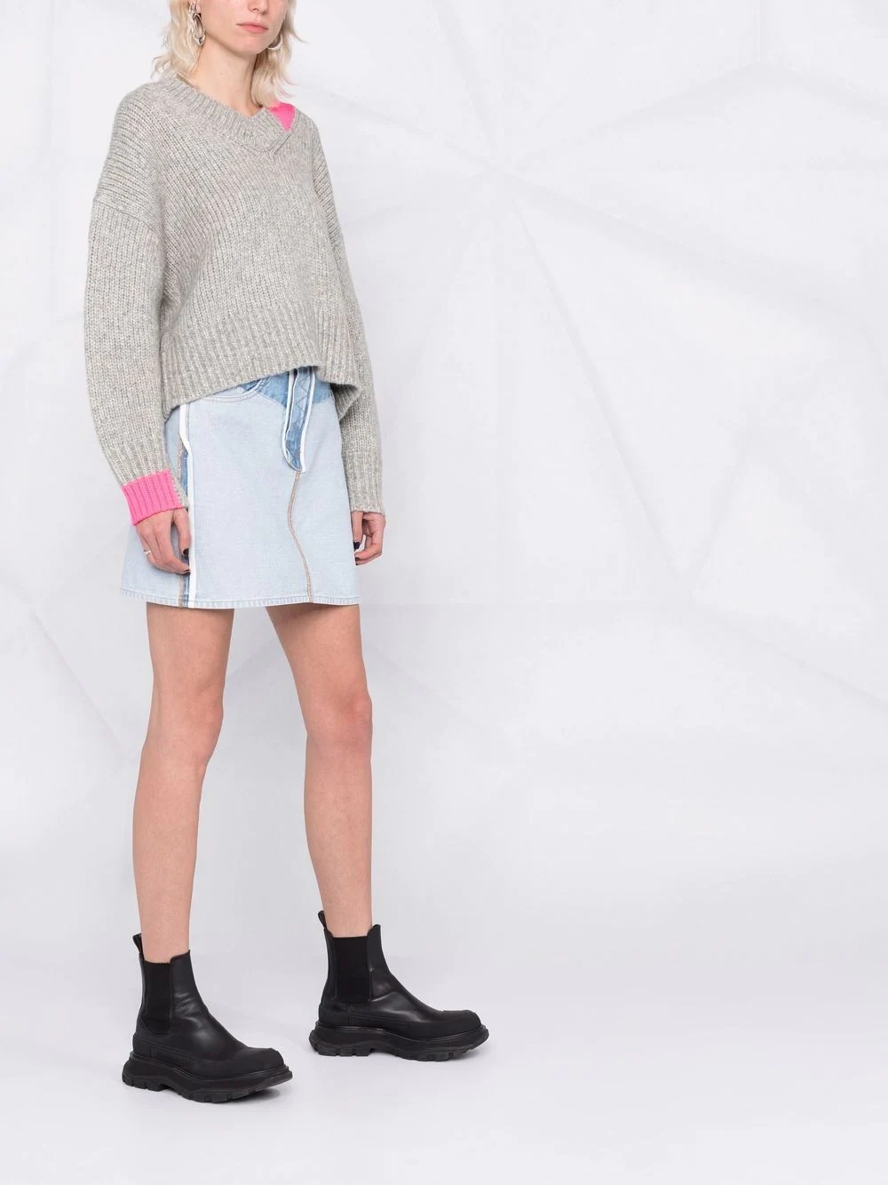 inside-out denim skirt - 6