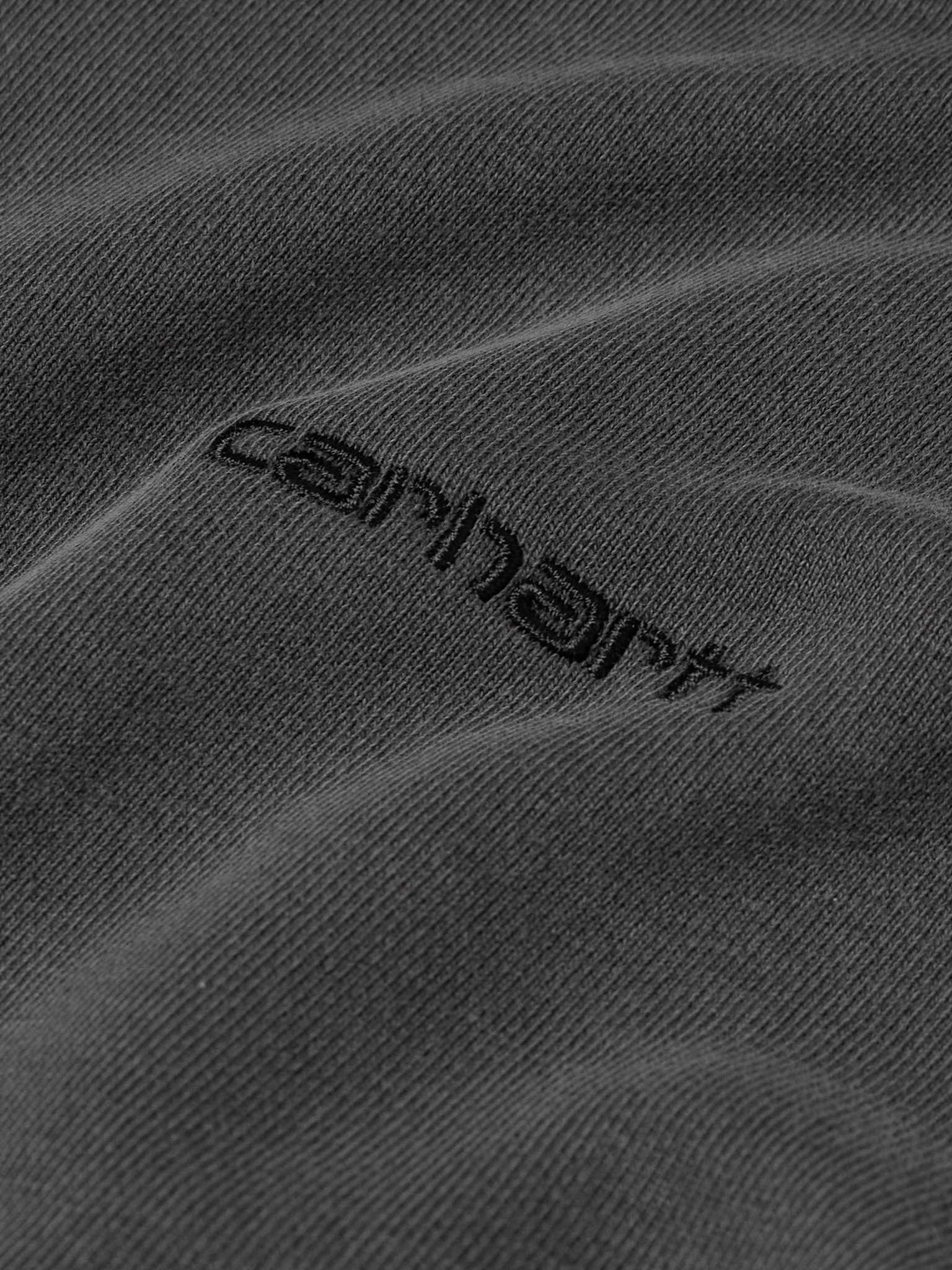 Duster Logo-Embroidered Garment-Dyed Cotton-Jersey Hoodie - 4