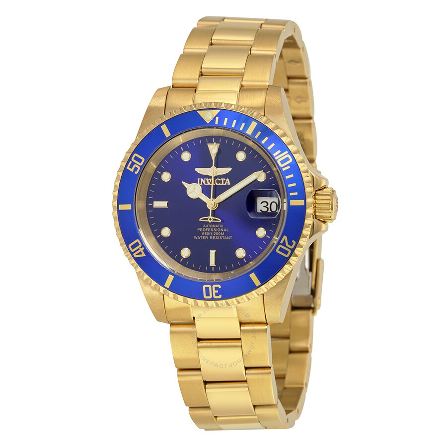 Invicta - Invicta Pro Diver Automatic Blue Dial Yellow Gold-plated Men's Watch 8930OB - 1