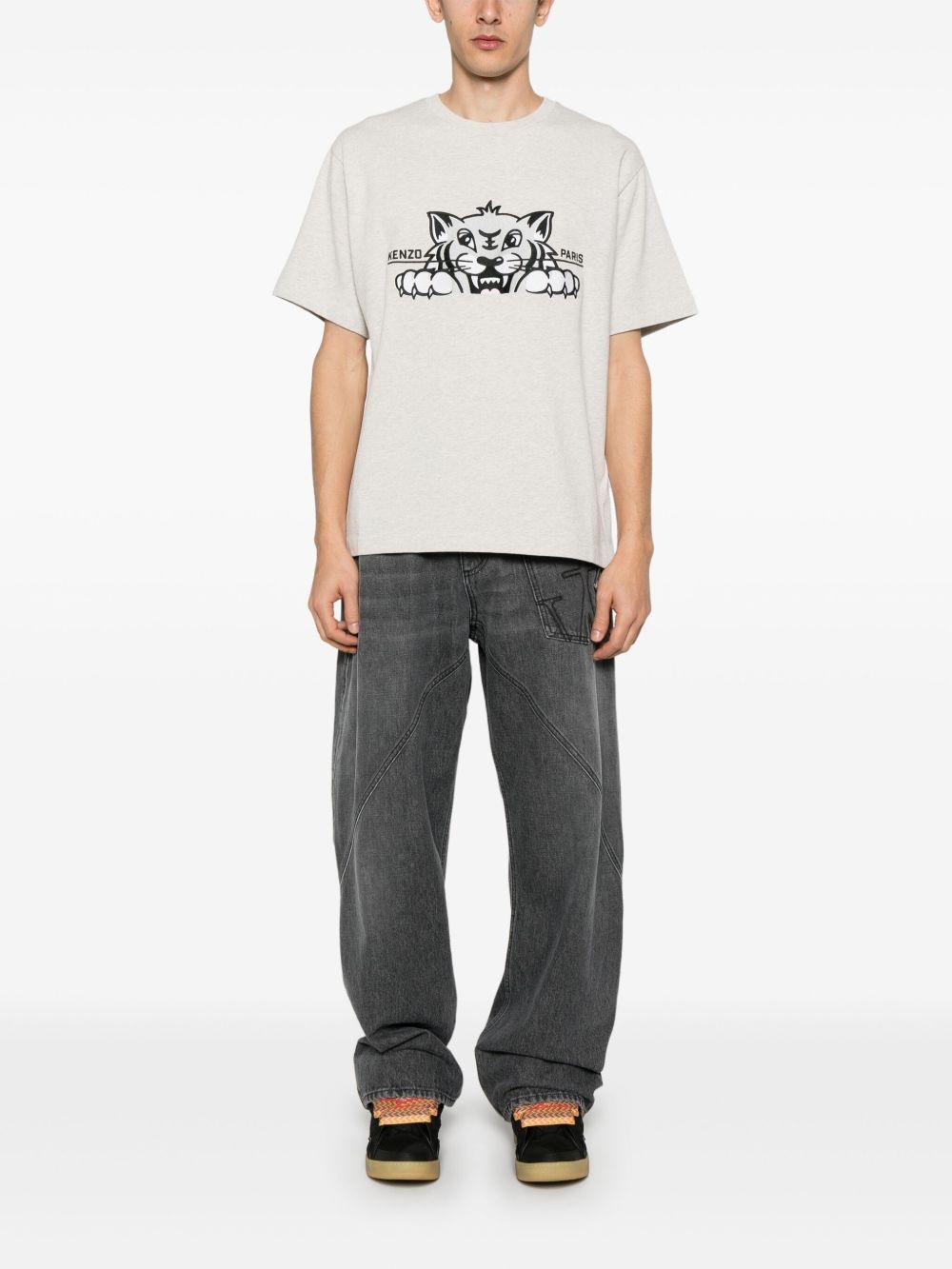 Happy Tiger-embroidered T-shirt - 2