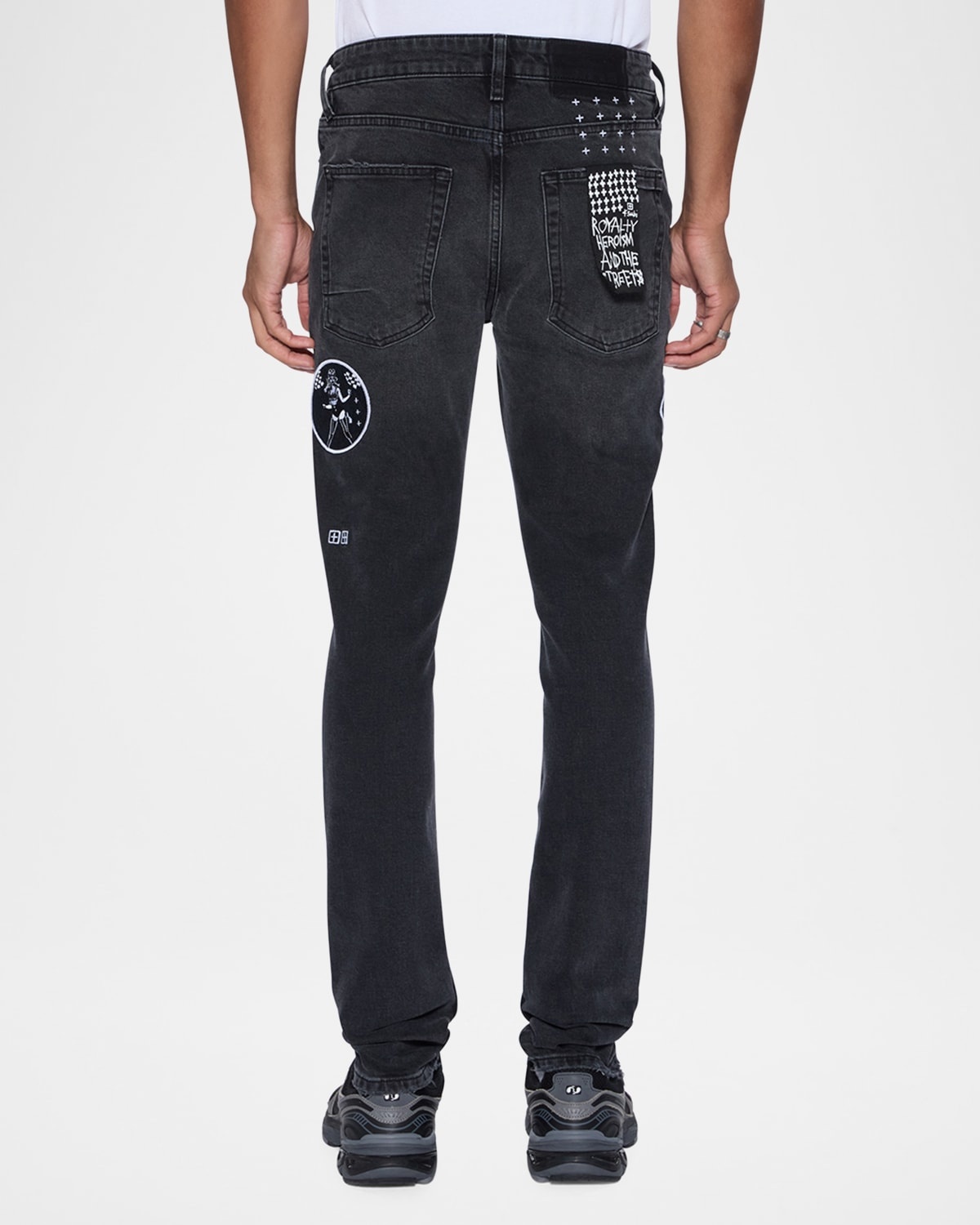 Men's Van Winkle Roadhouse Black Patched Skinny Jeans - 2