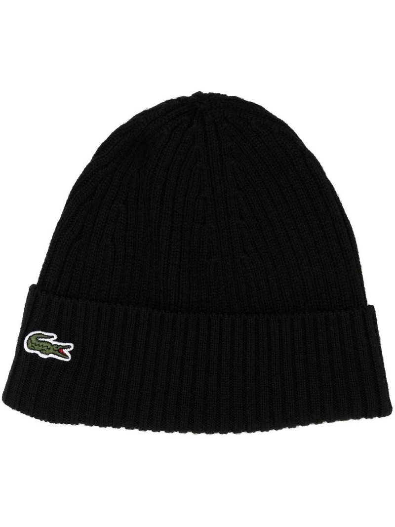 Crocodile-patch wool beanie 1