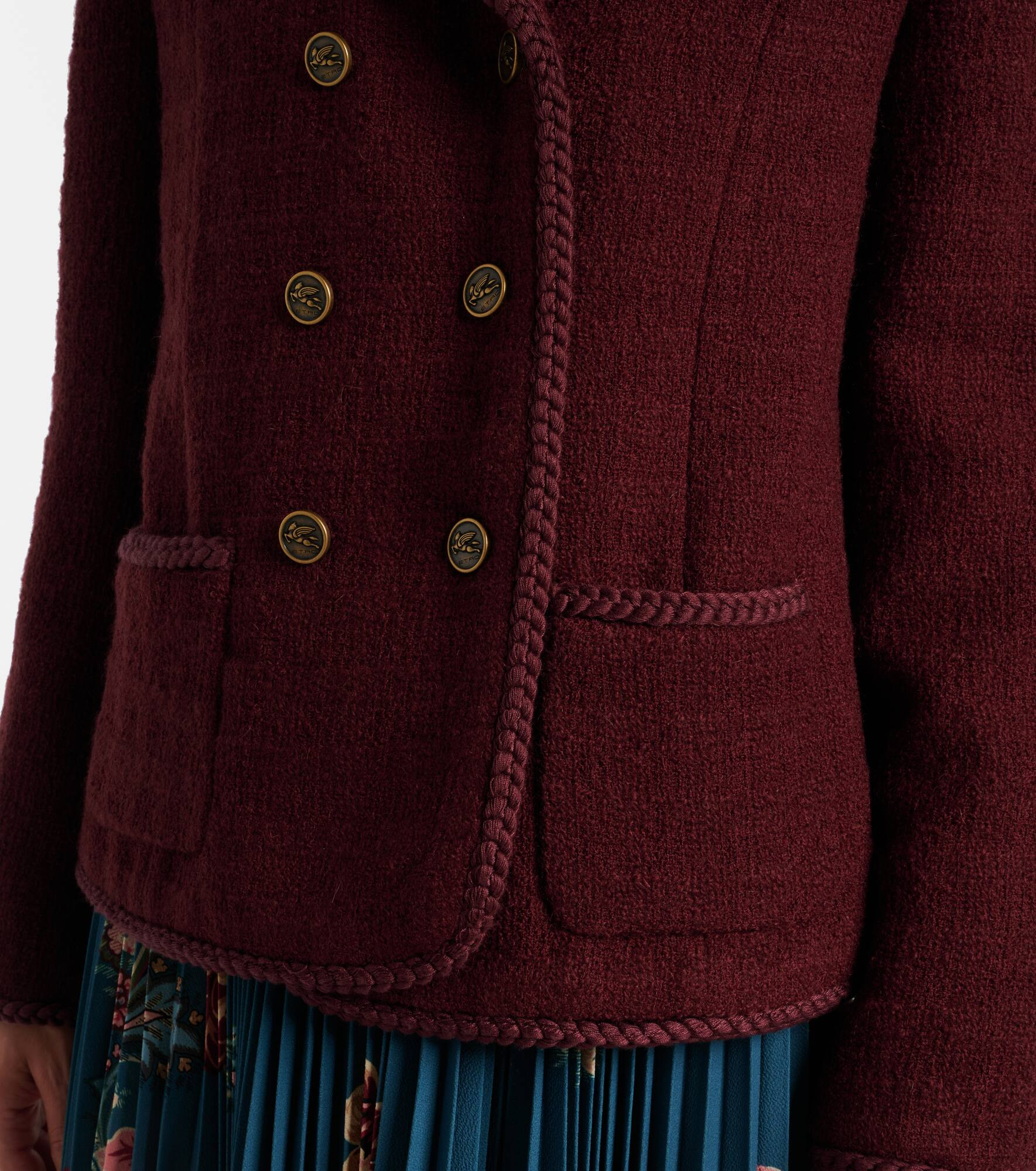 Double-breasted wool and mohair jacket - 5