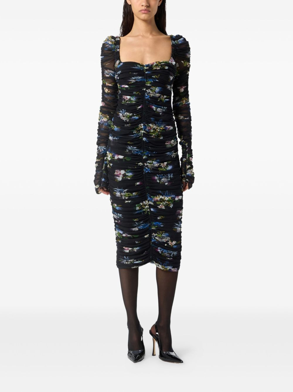 floral-print midi dress - 2