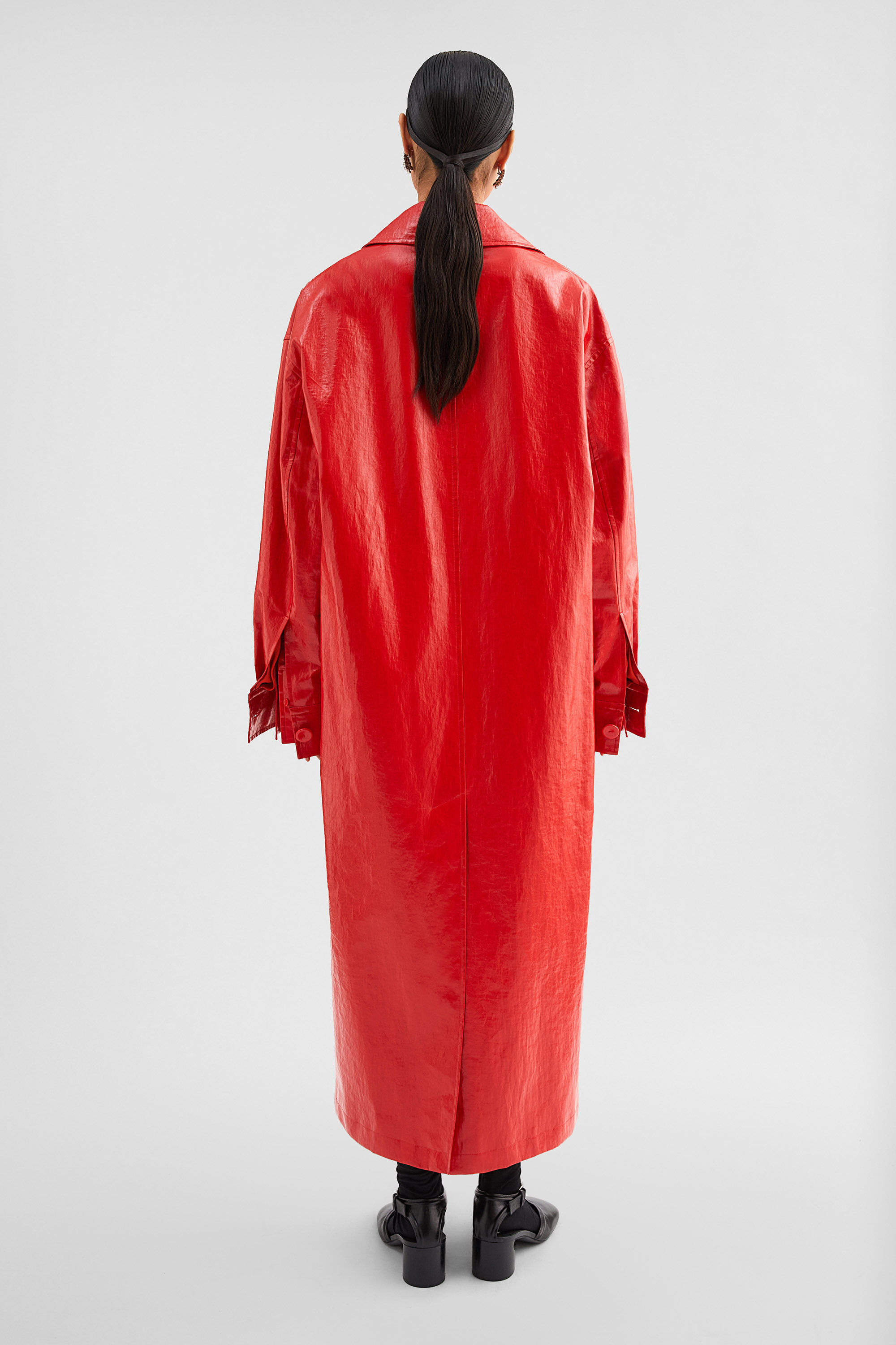 Patent Linen Belted Trench Coat - 3