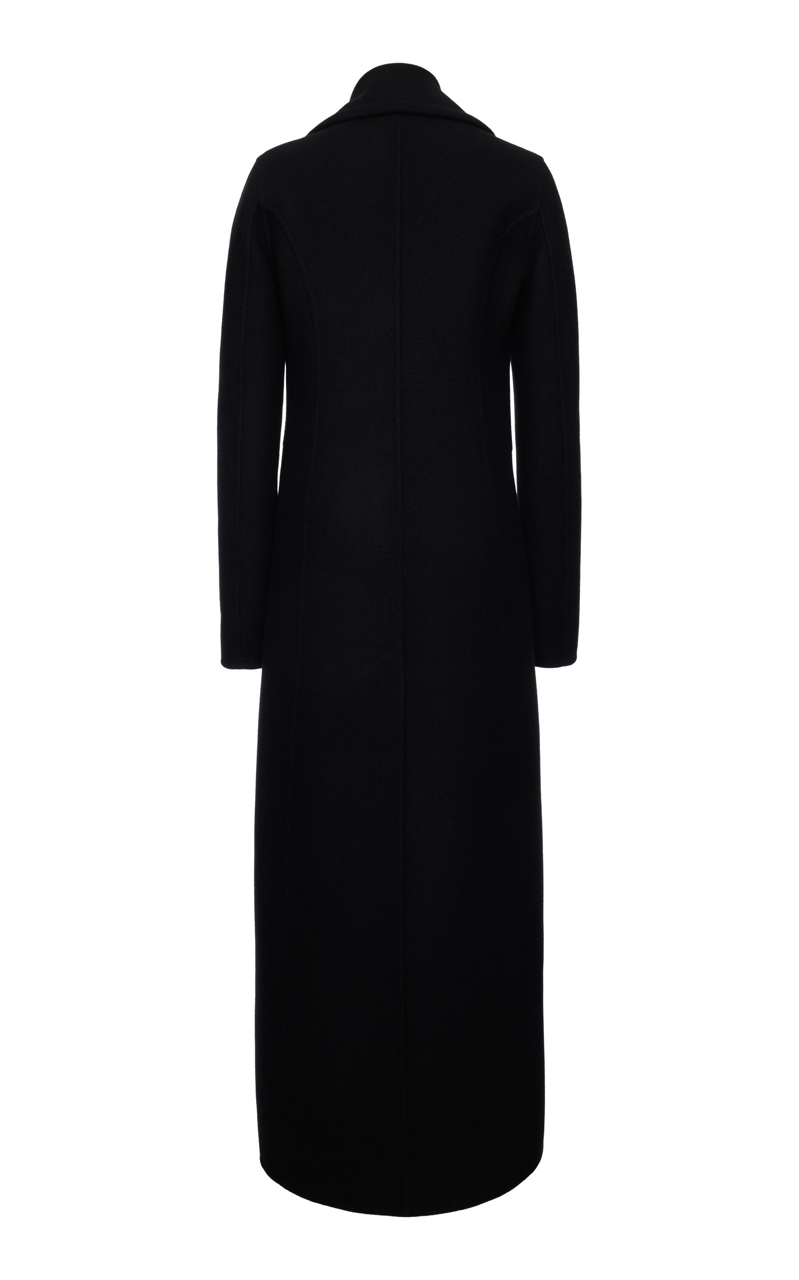 Double-Breasted Wool-Blend Coat black - 4