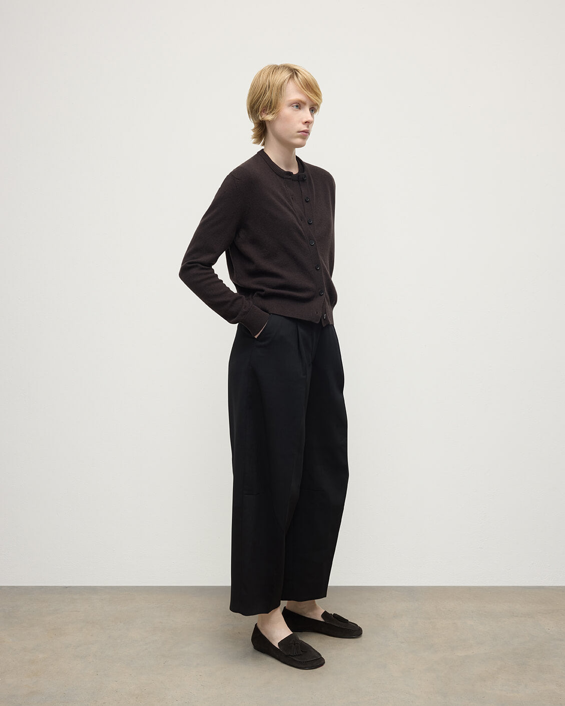 Classic Cashmere Brown Cardigan - 3
