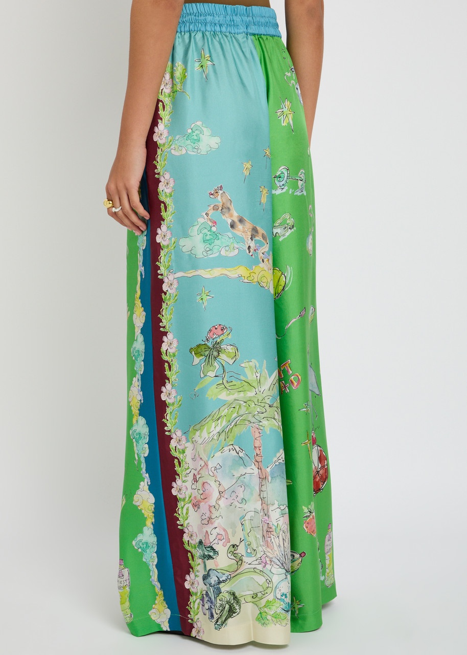 Alemais Daria Printed Silk-twill Trousers - 3