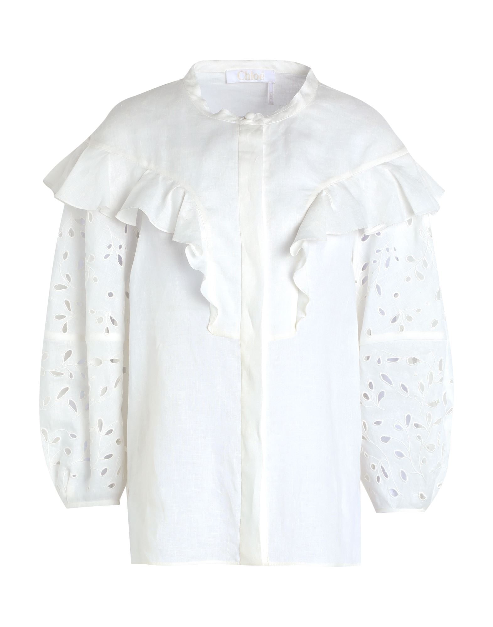 White Women's Linen Shirt - 1