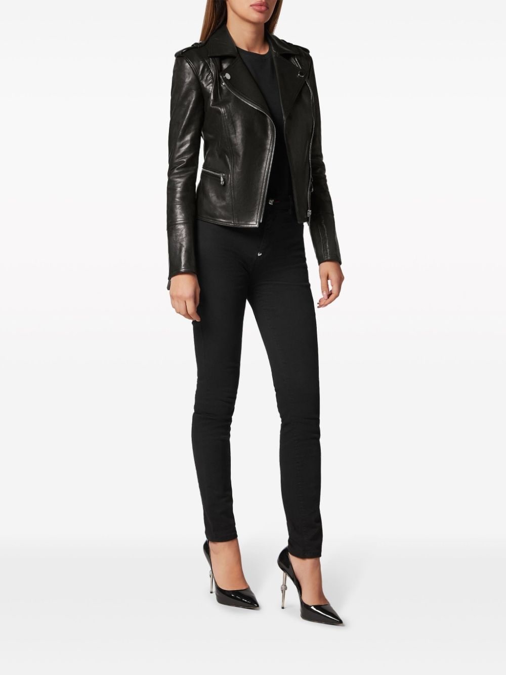 leather biker jacket - 2