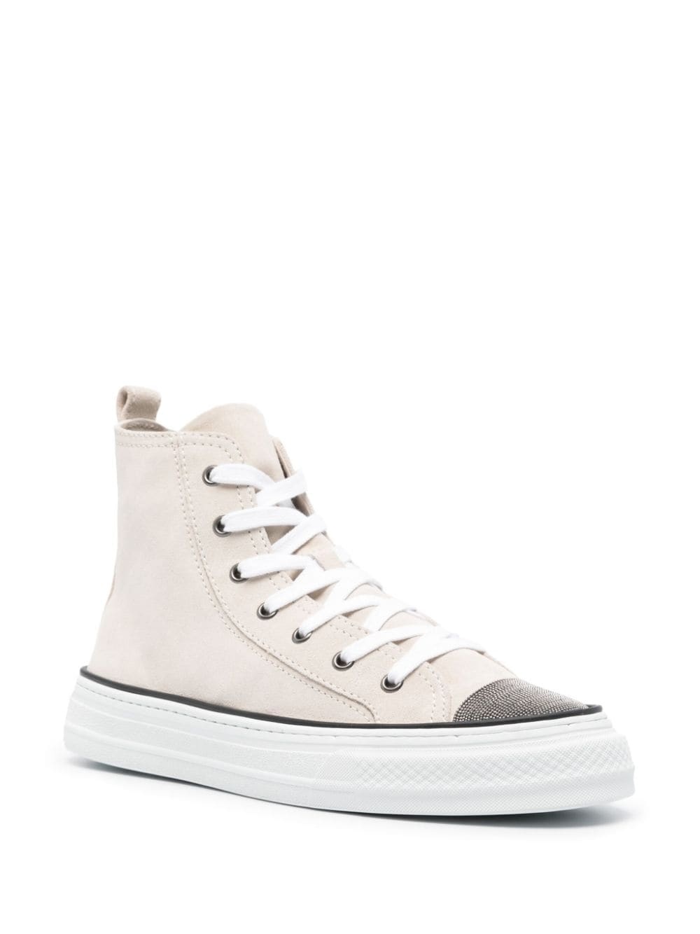 Monili-embellished high-top sneakers - 2