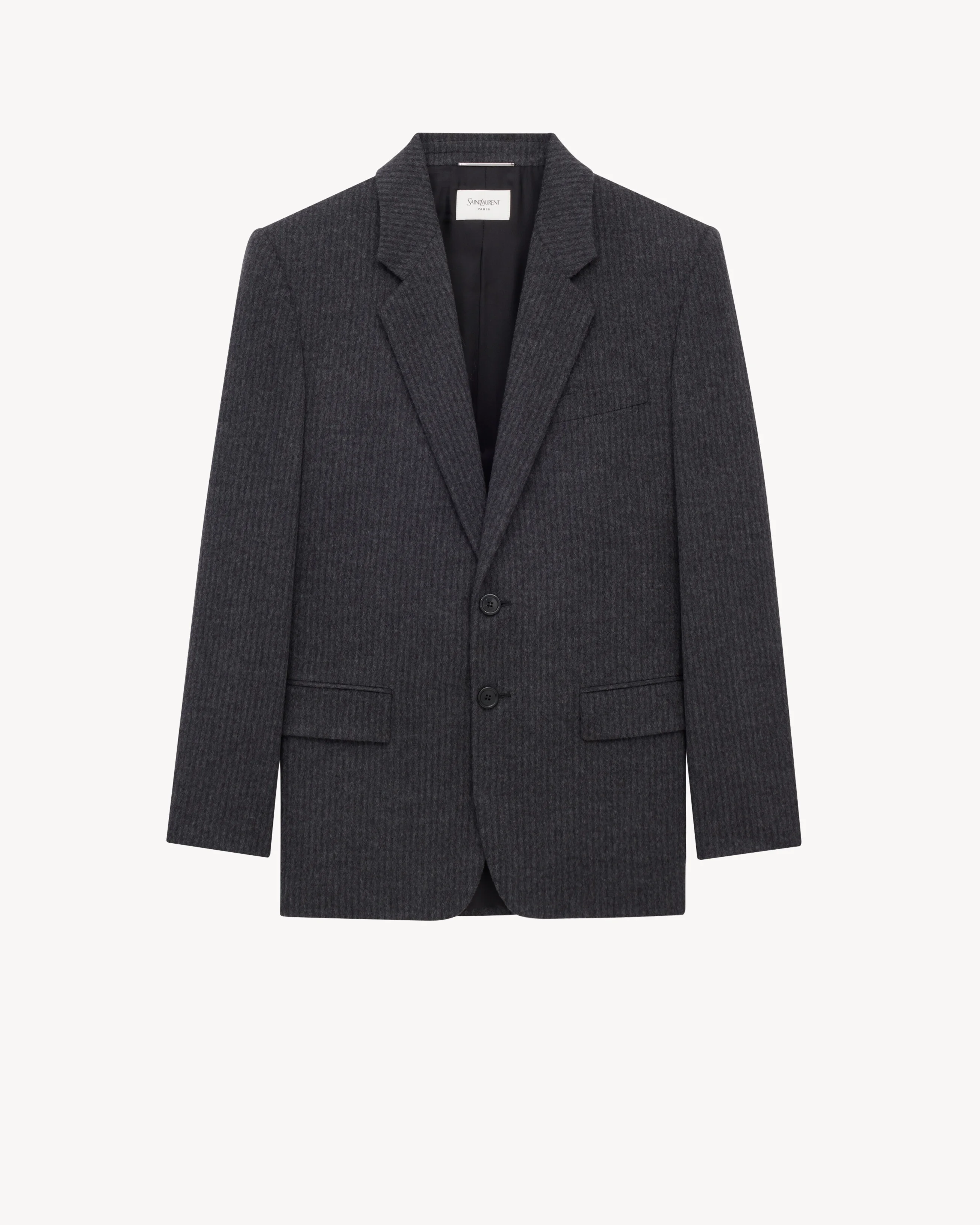 JACKET IN STRIPED WOOL AND CASHMERE FLANNEL - 1