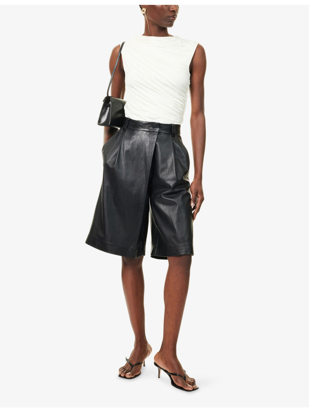 Lucia Ruched Stretch-Woven Top - 2