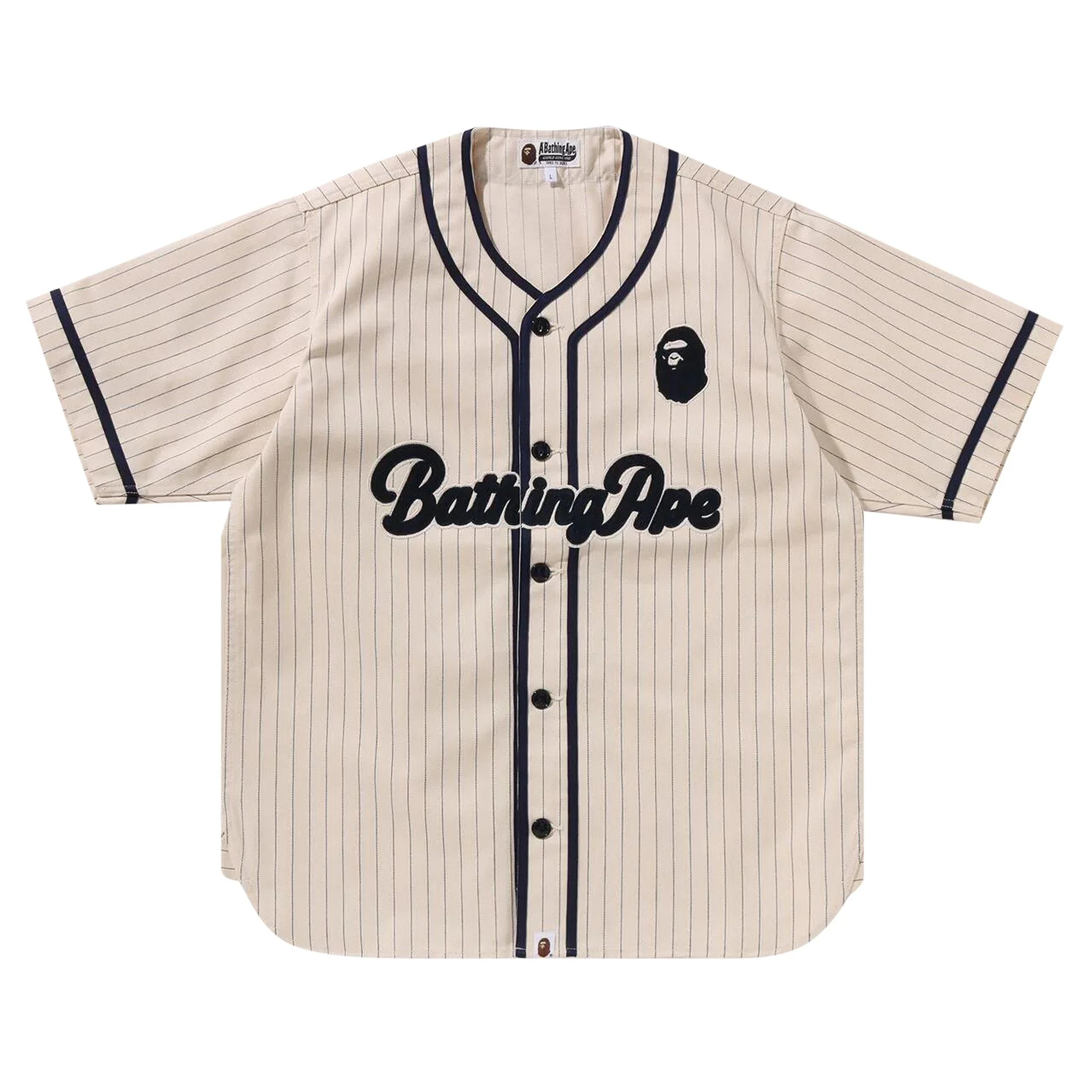 BAPE A Bathing Ape Baseball Shirt 'Ivory' - 1
