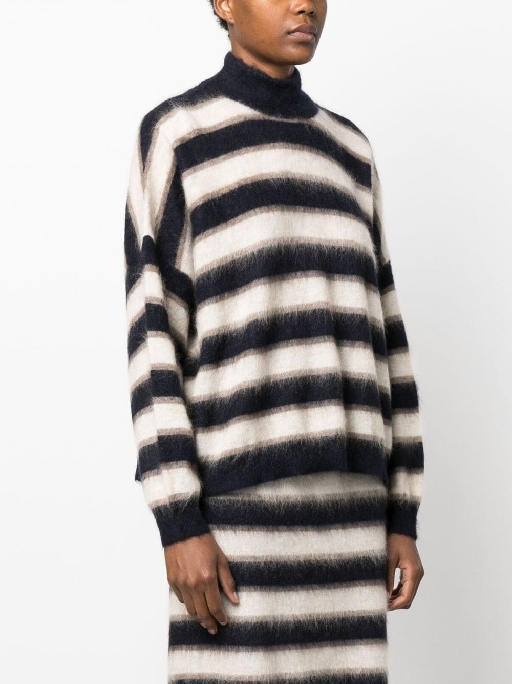 striped fine-knit jumper - 3