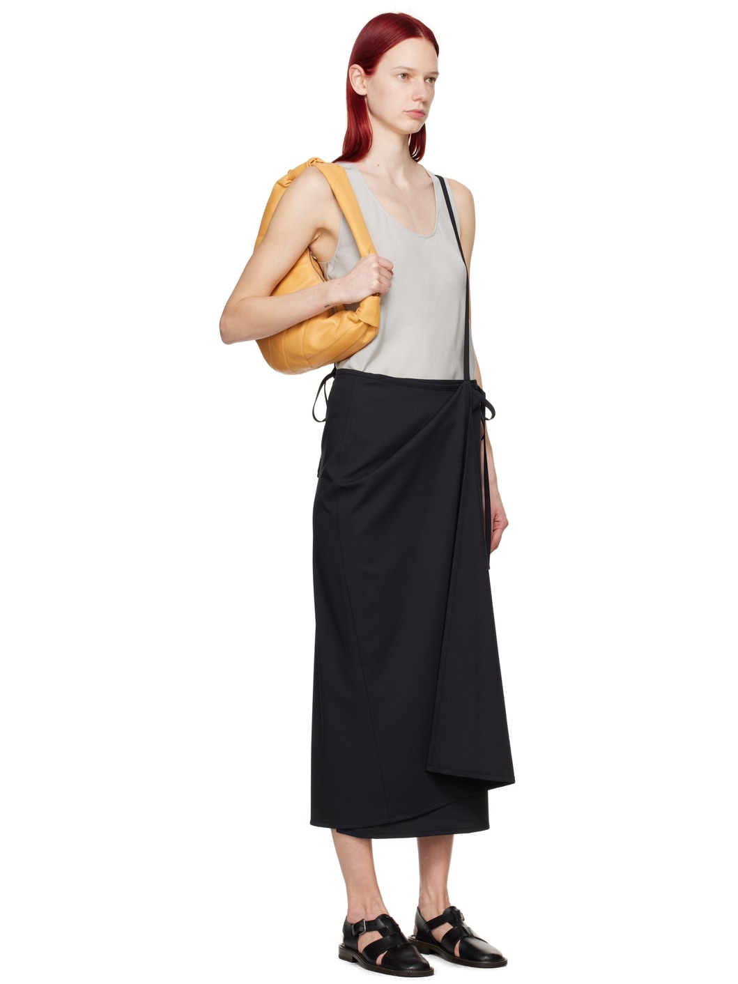 Black Tailored Midi Skirt - 2