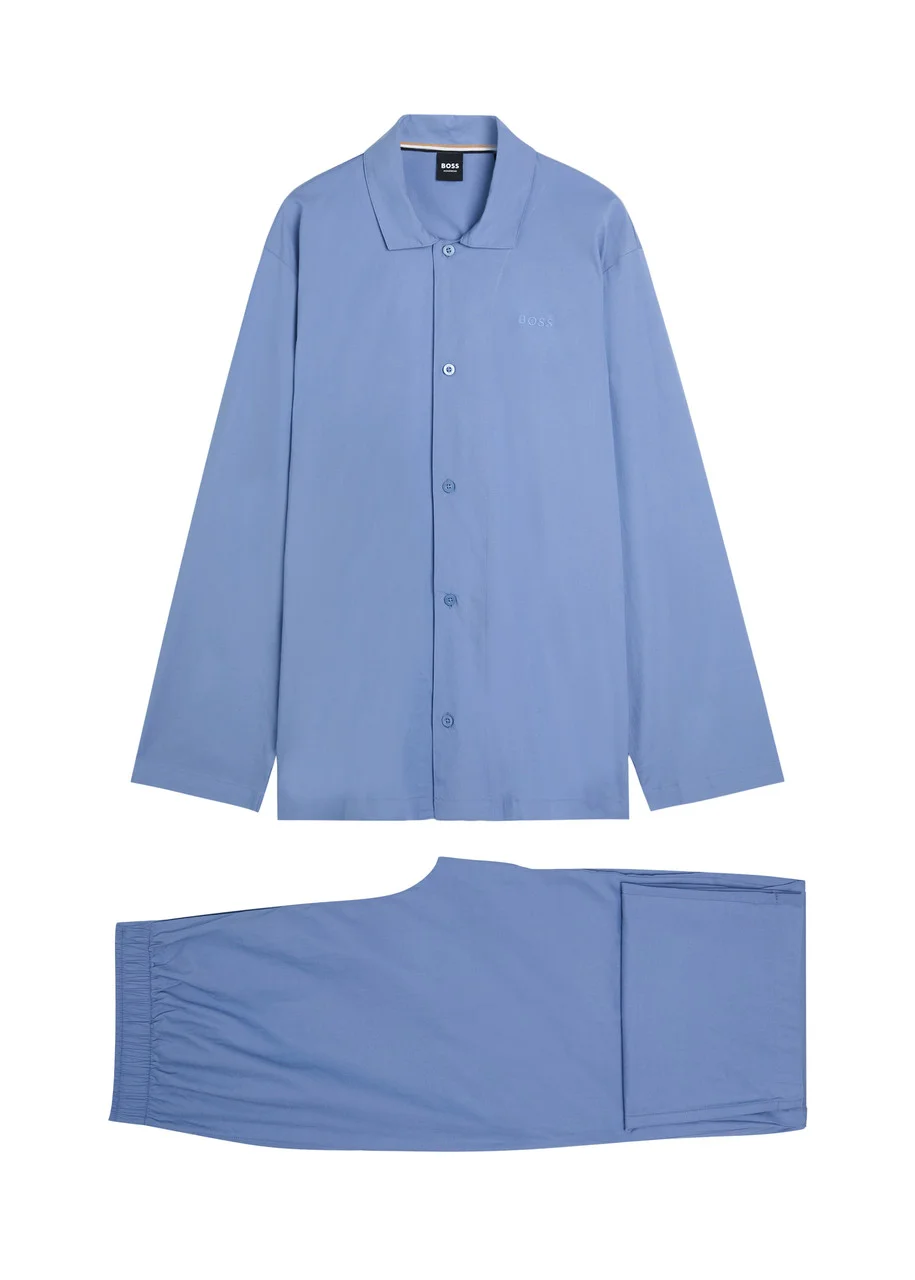 Boss Chris Logo-embroidered Woven Pyjama set - 1