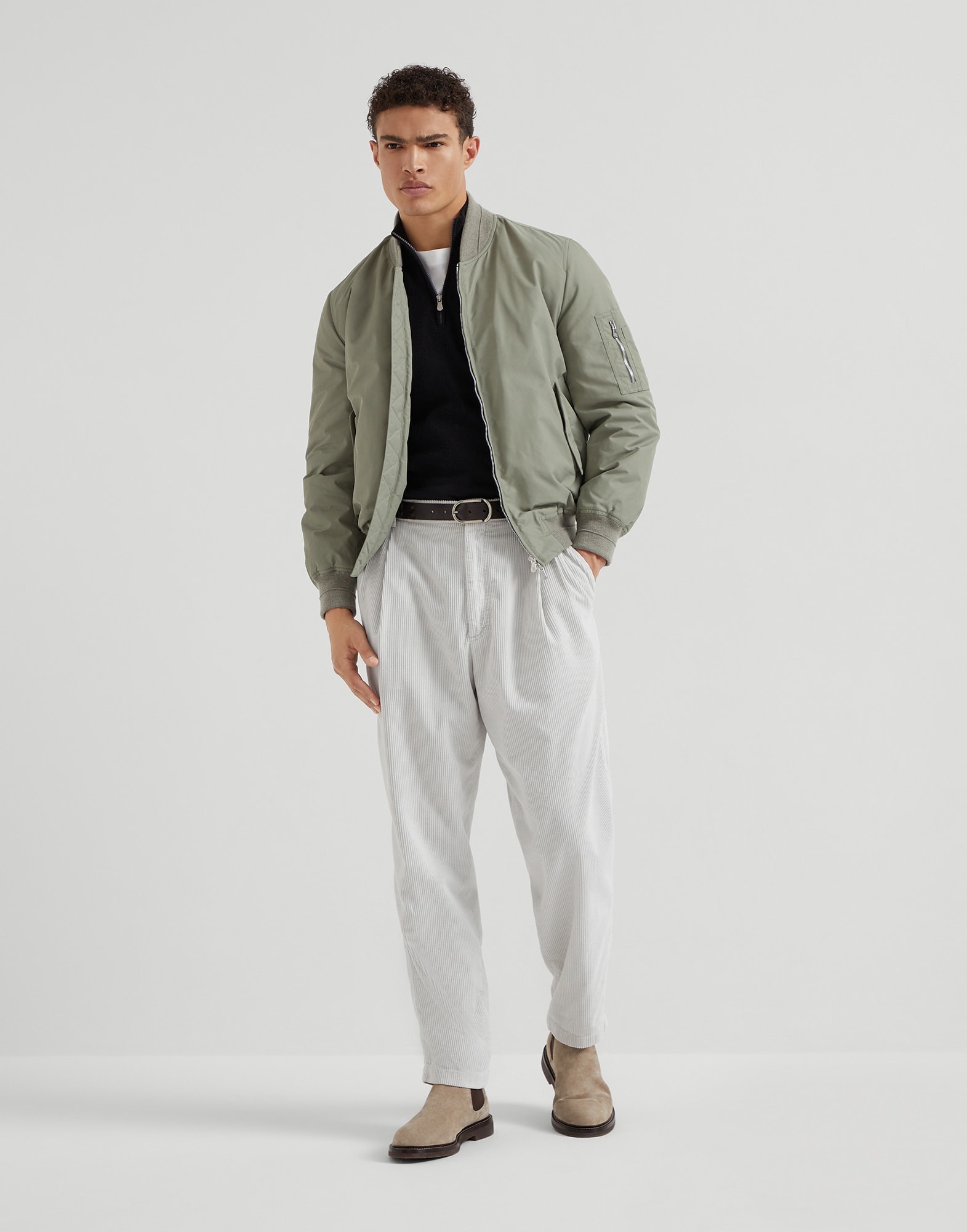 Cashmere sweater with half zip - 5