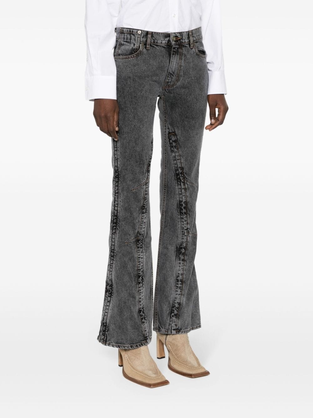 faded bootcut jeans - 3