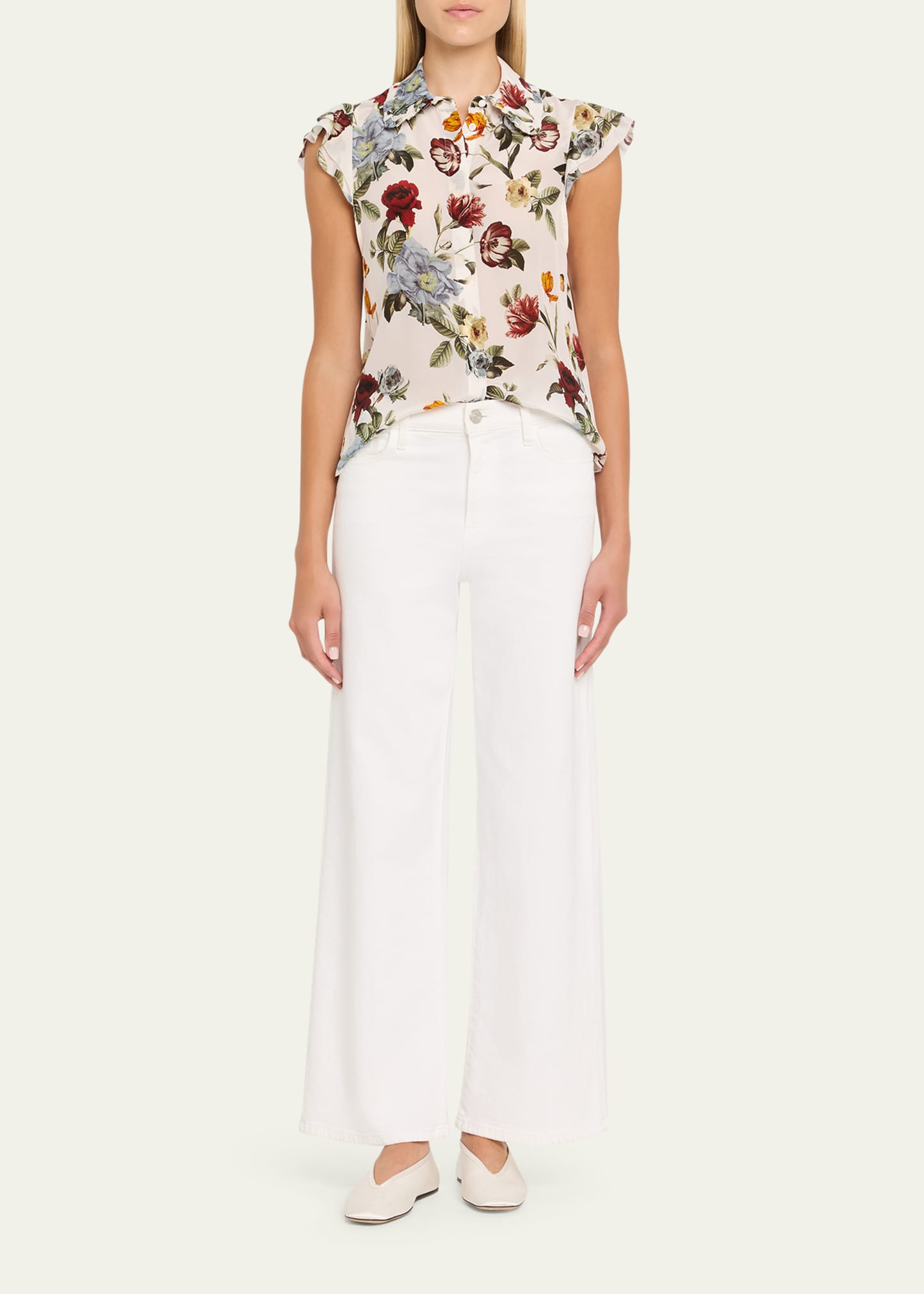 Martel Flutter-Sleeve Blouse - 2