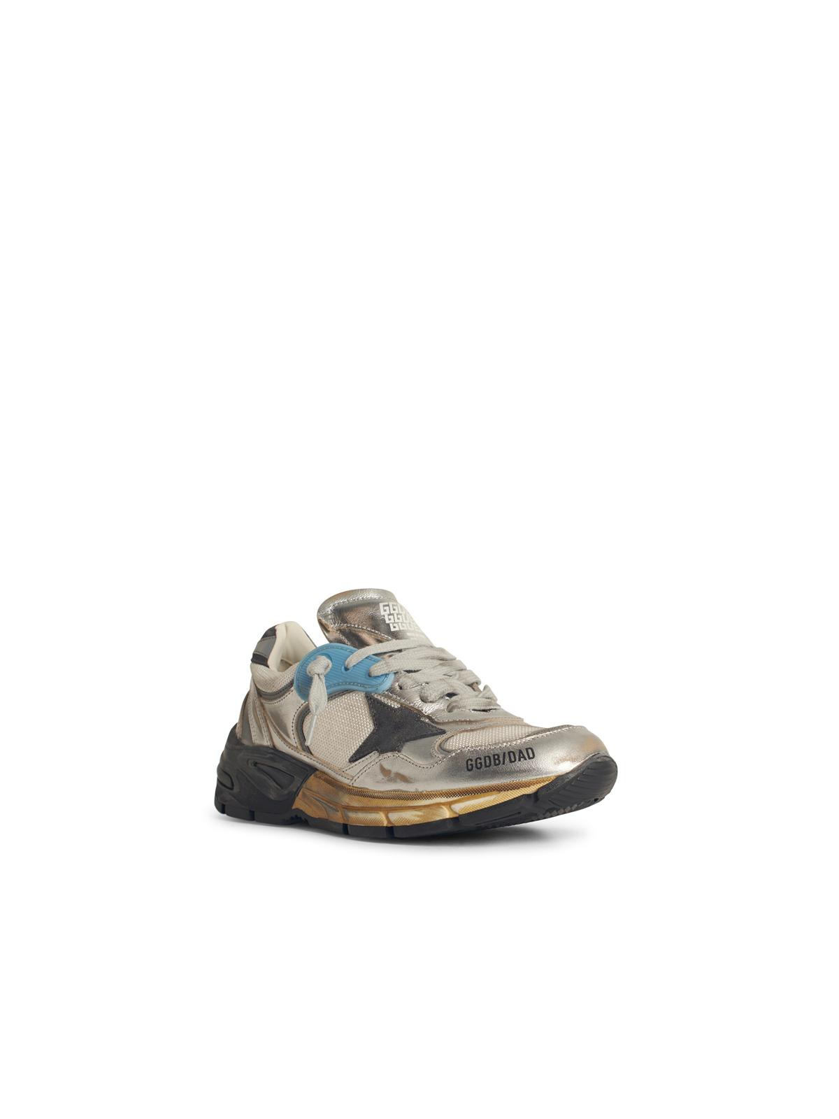 Golden Goose Dad-Star' Woman In Mesh And Silver Laminated Leather With Black Suede Star Women - 2