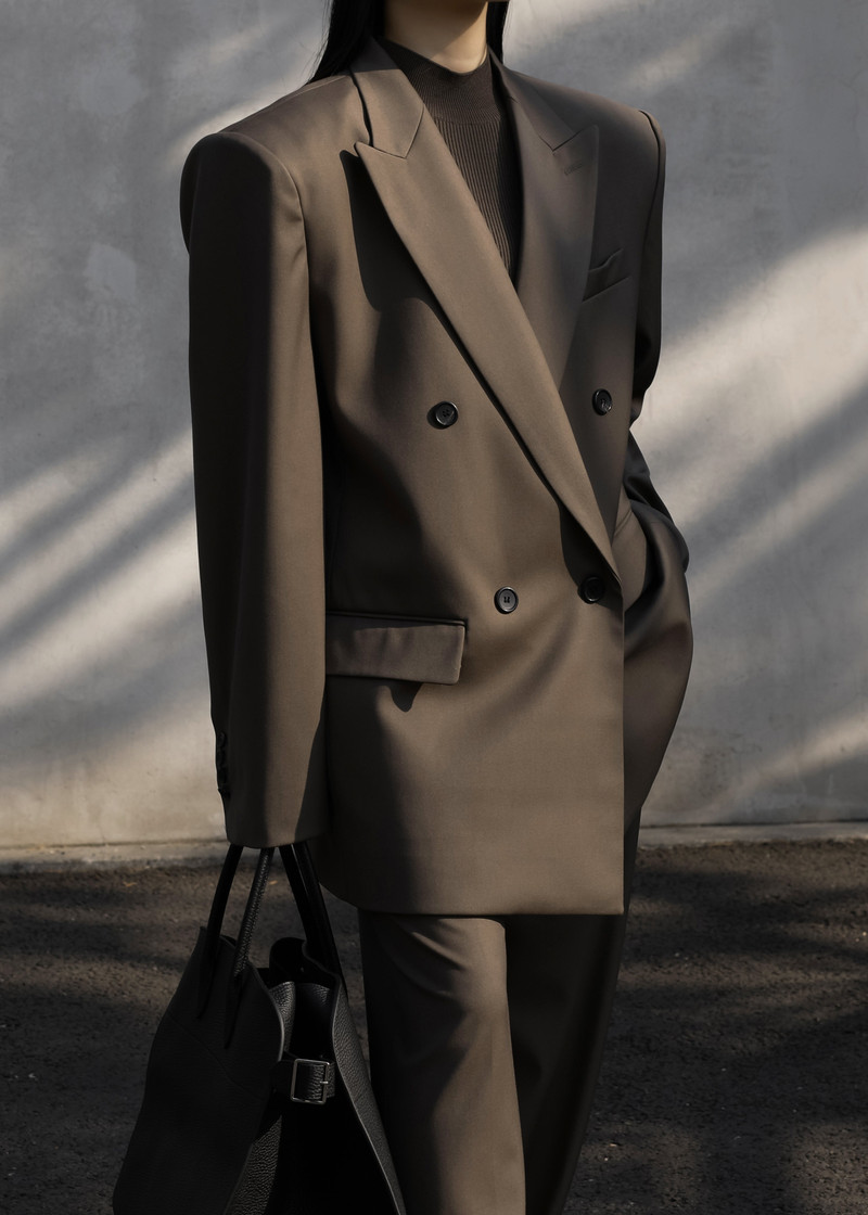 Pallen Double Breasted Blazer - Brown 12