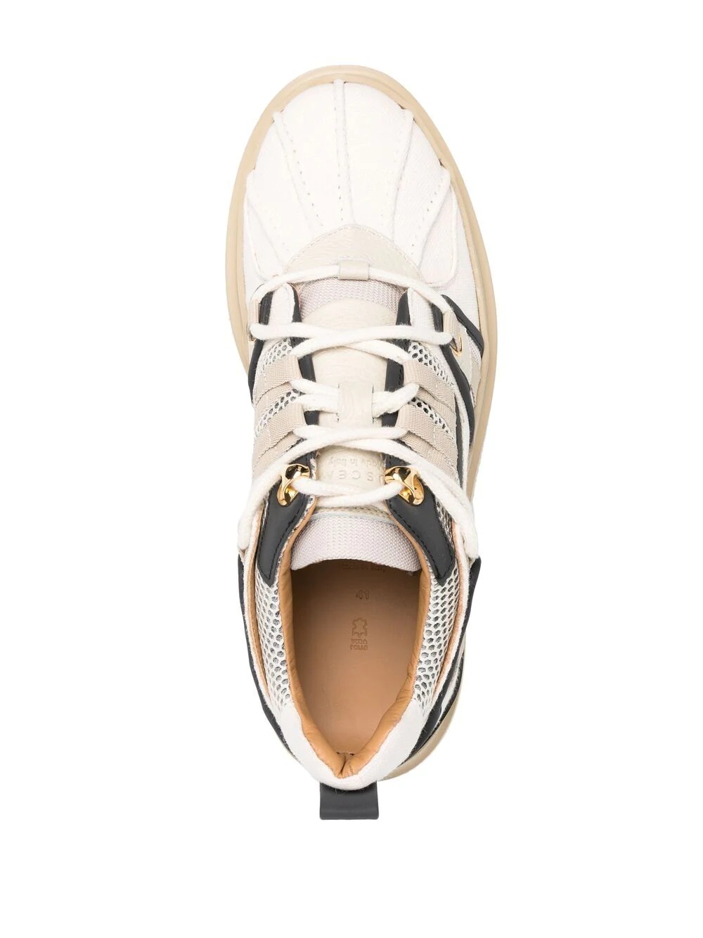 panelled low-top sneakers - 4