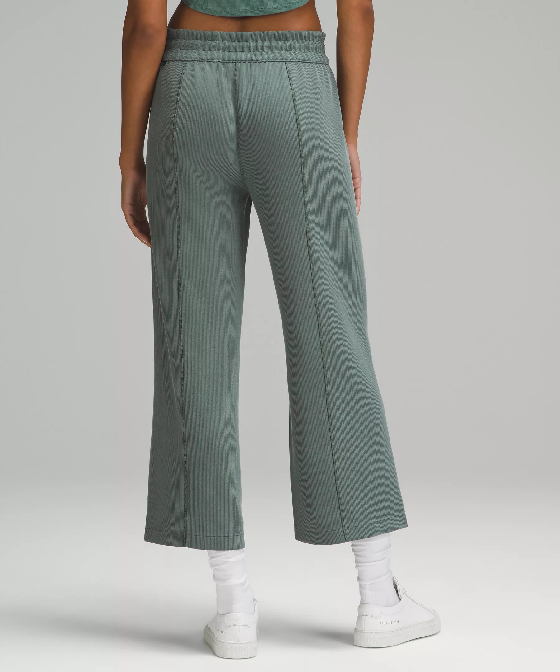 Ribbed Softstreme Mid-Rise Wide-Leg Cropped Pant 25" - 3