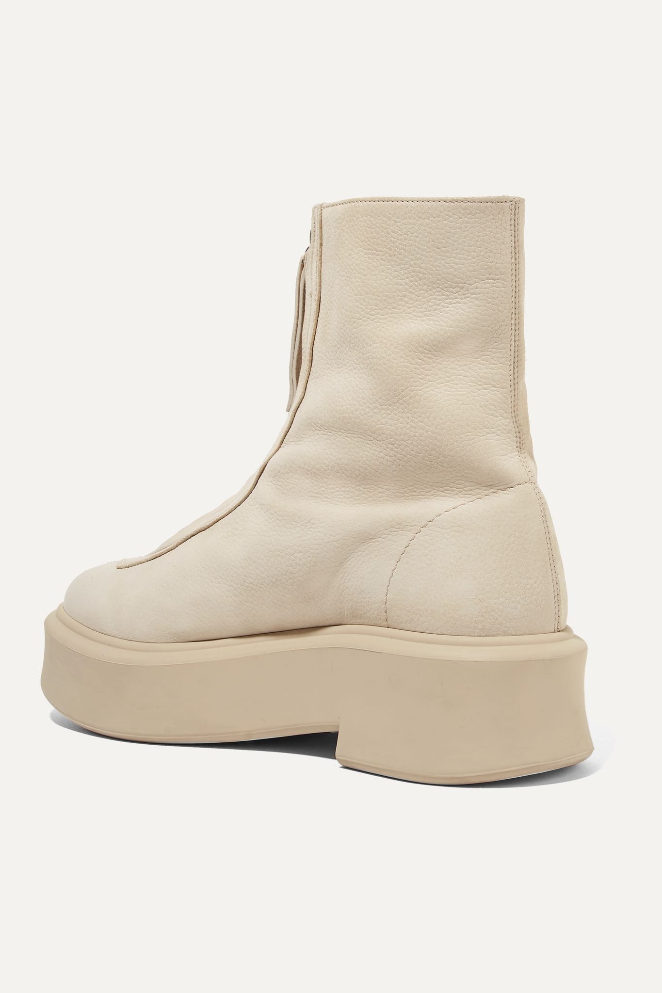 Textured-nubuck platform ankle boots - 4