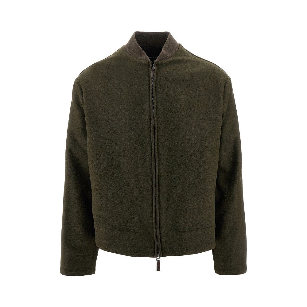 WOOL-BLEND CLOTH BLOUSON JACKET - 1