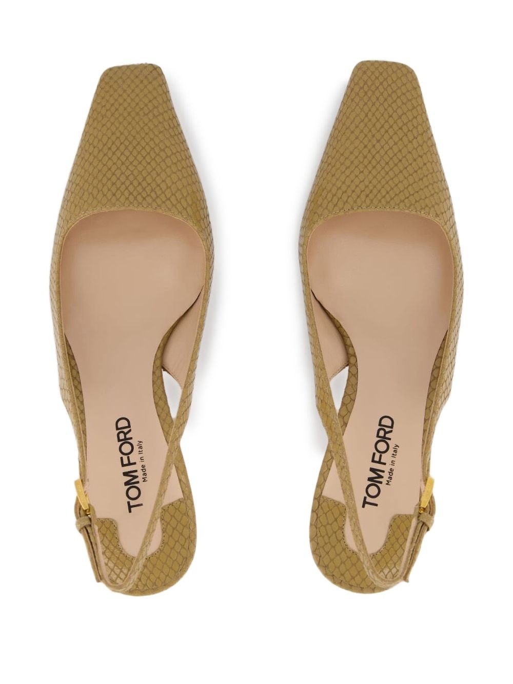 snake-embossed slingback pumps - 5