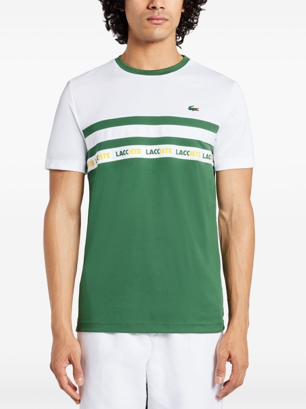 logo-trim striped T-shirt - 3
