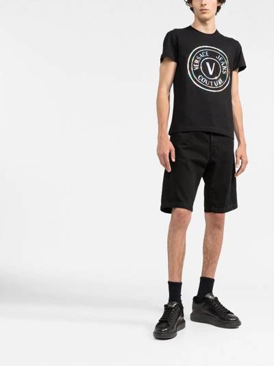 VERSACE JEANS COUTURE holographic logo-print T-shirt outlook