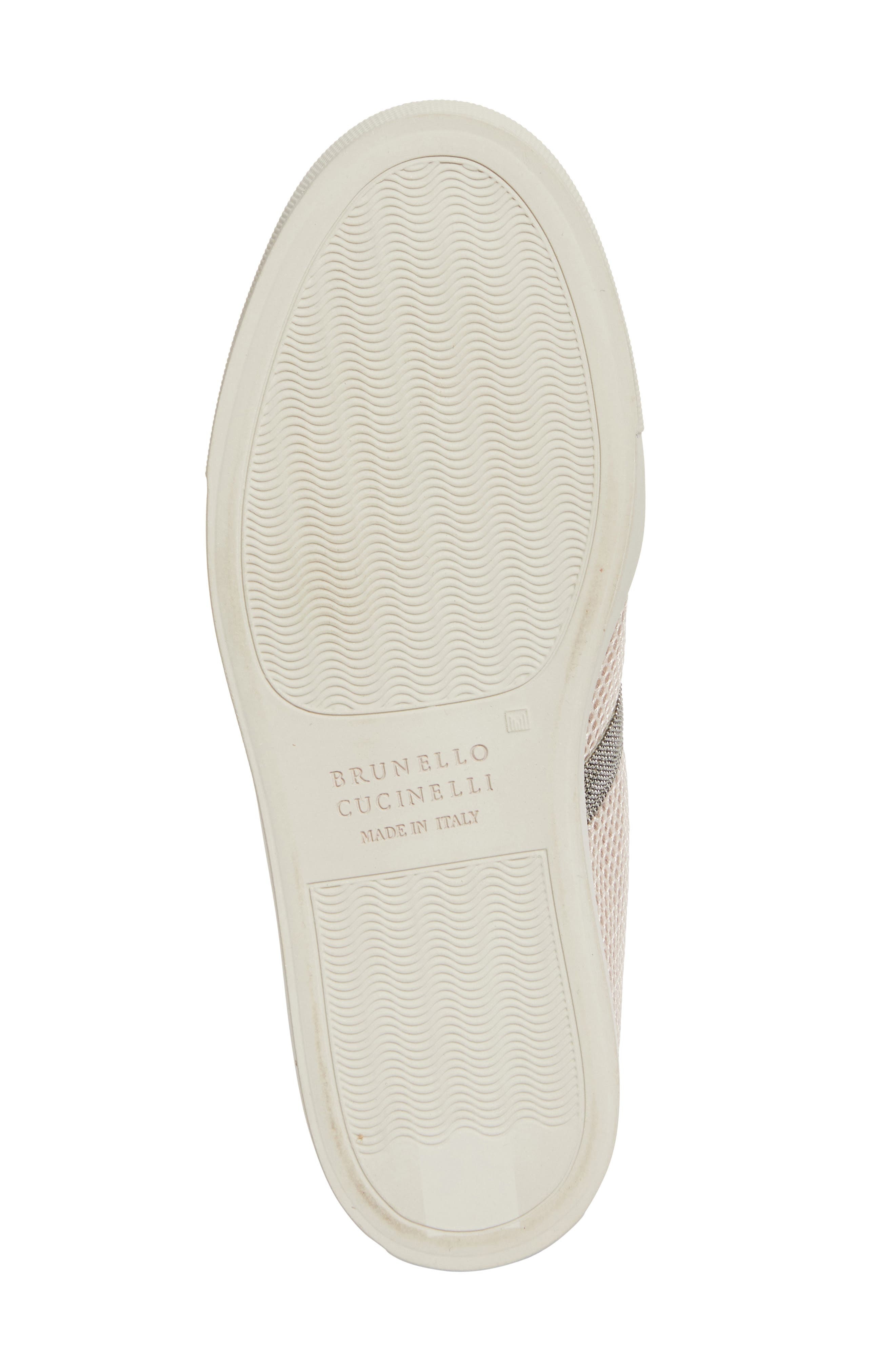 Brunello Cucinelli Monili Trim Mixed Media Low Top Sneaker in C7680 Oat at Nordstrom - 6