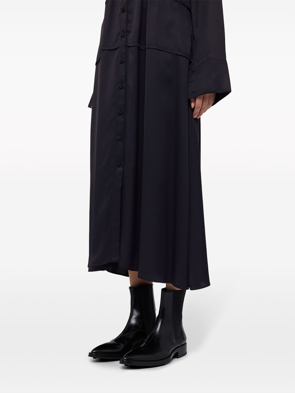 band-collar midi shirtdress - 5
