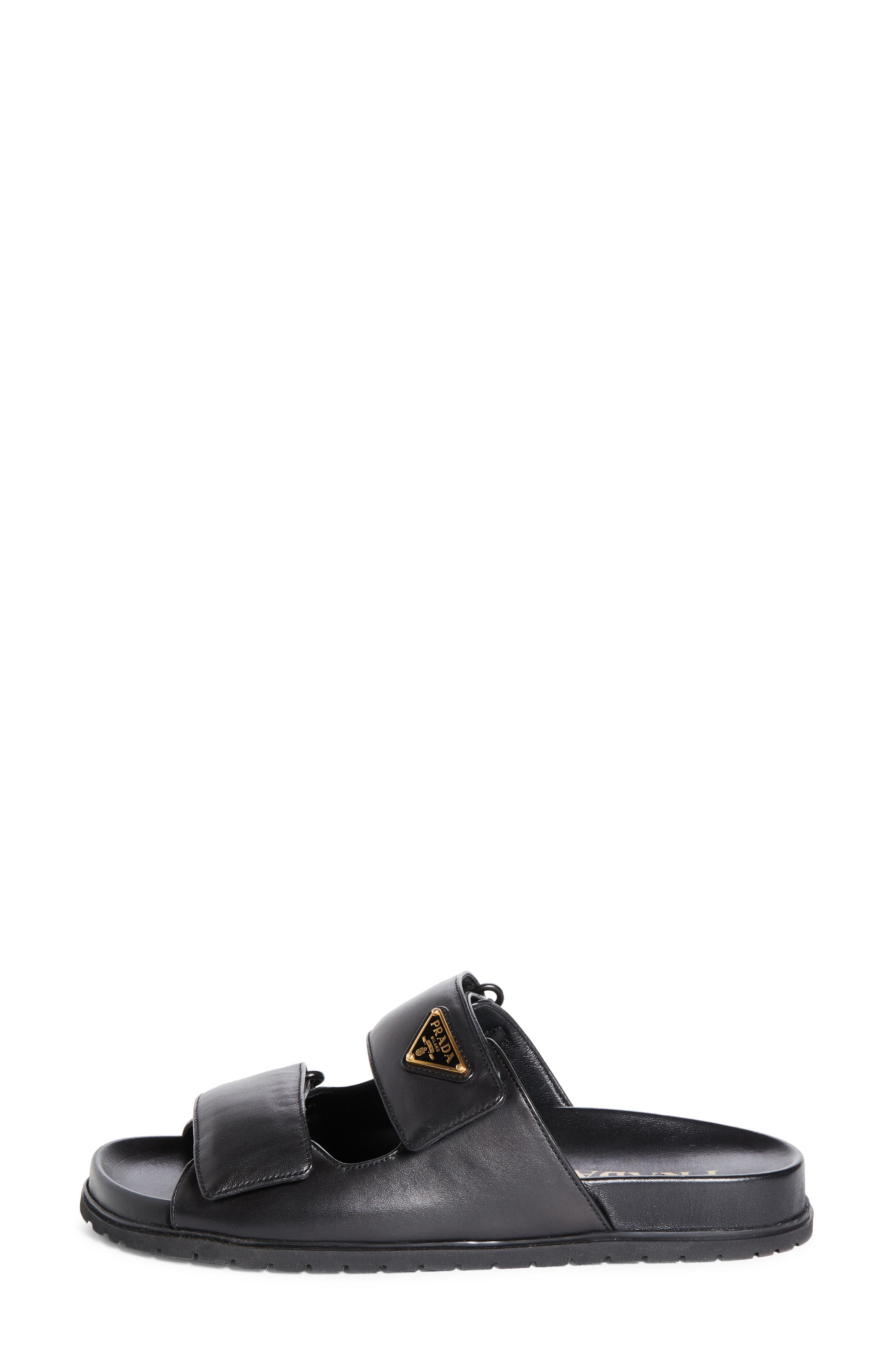 Prada Double Band Slide Sandal in Nero at Nordstrom - 3