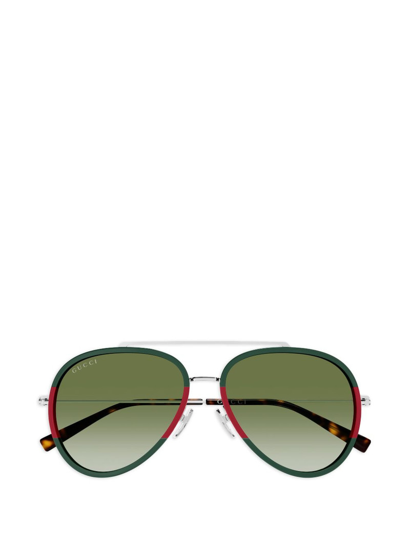 striped pilot-frame sunglasses 1