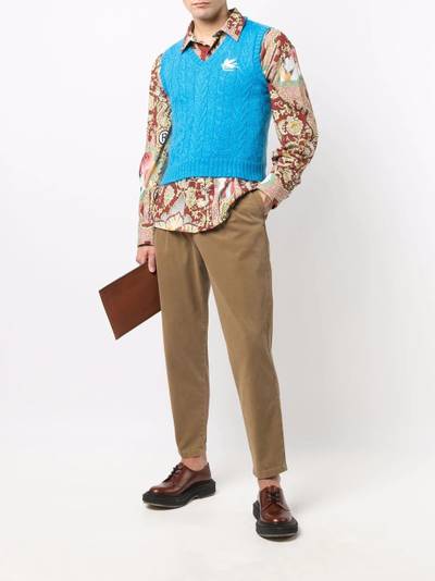 Etro embroidered-logo knit vest outlook