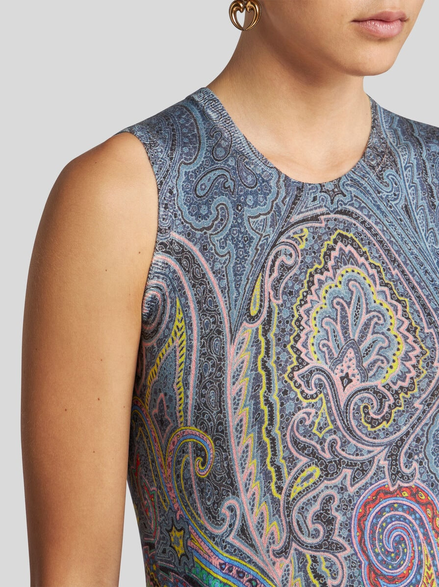 PAISLEY SILK AND CASHMERE TOP - 3