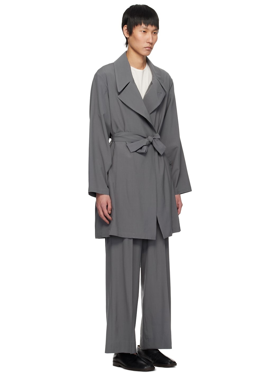 Gray Fine Wool Coat - 2
