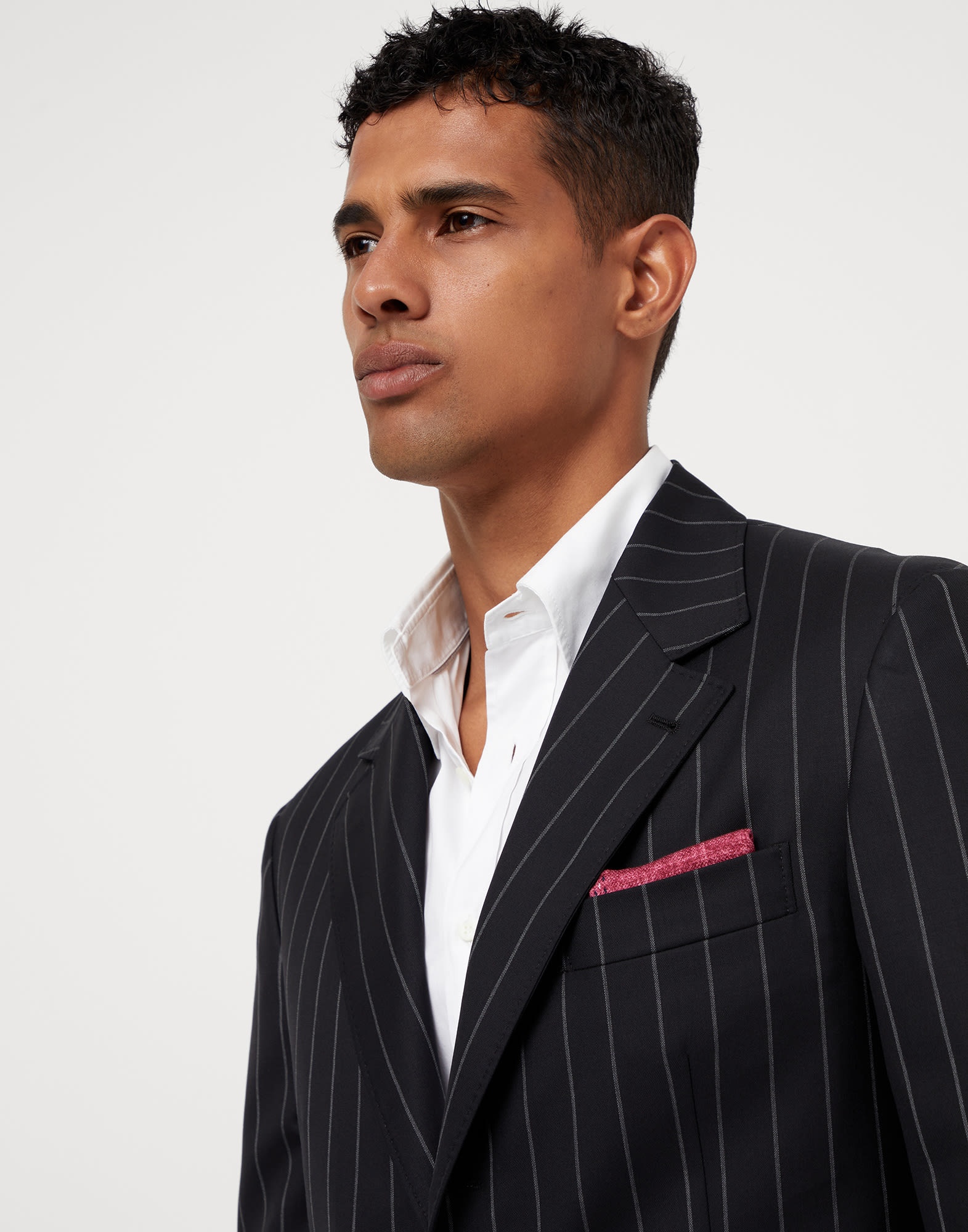 Super 150s virgin wool wide chalk stripe batavia blazer - 3