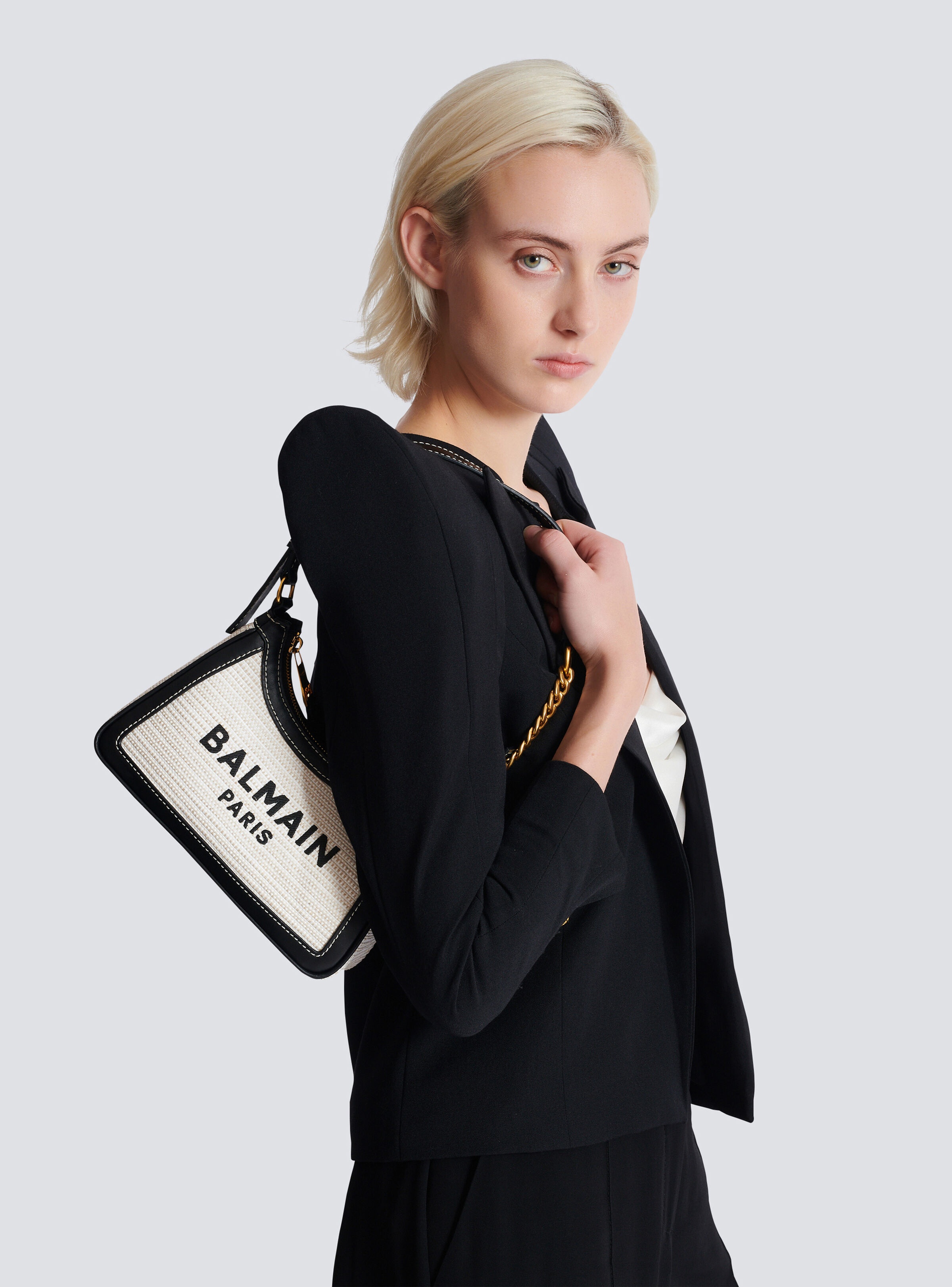 Raffia B-Army Shoulder bag - 8