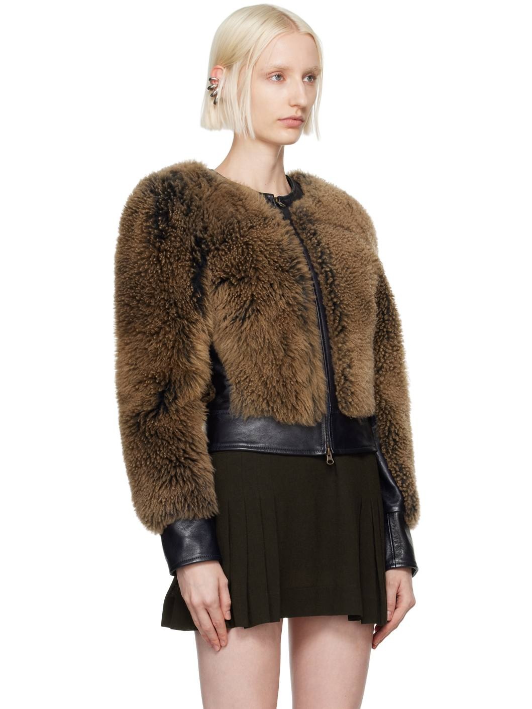 Brown Mace Shearling Jacket - 2