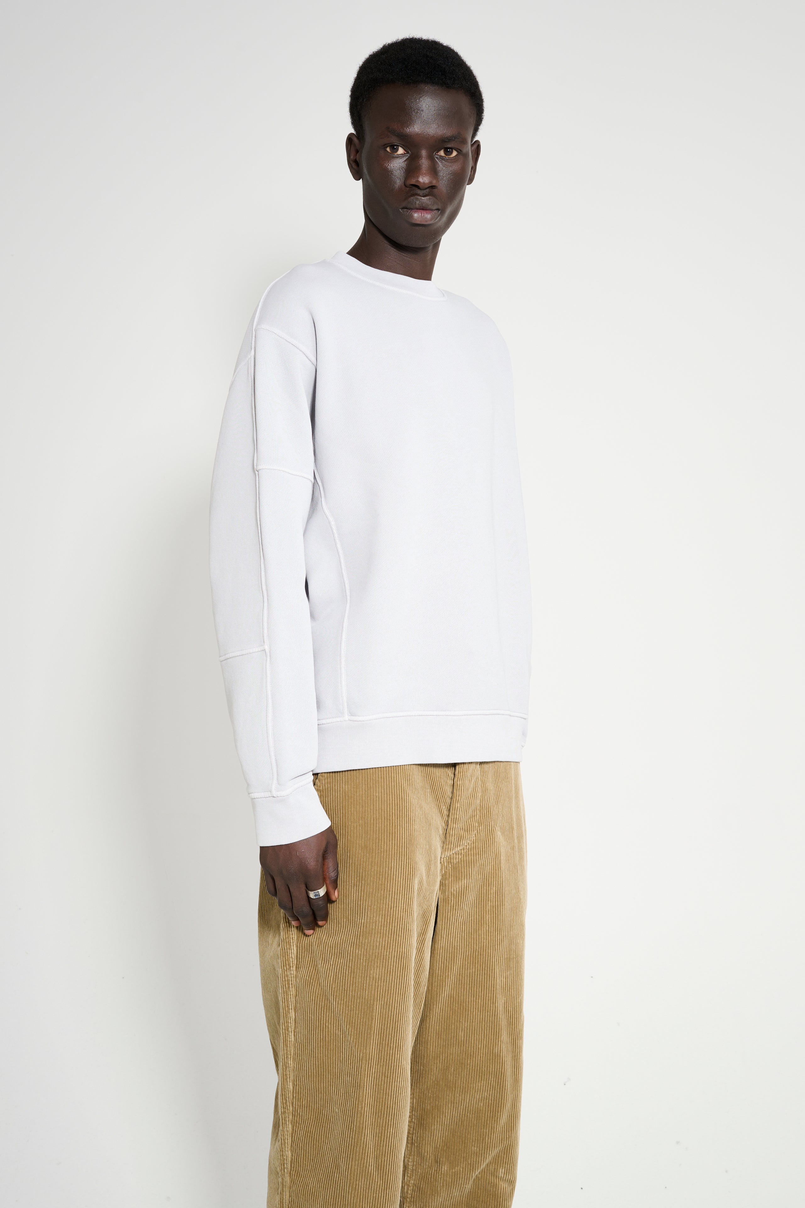 STONE ISLAND SWEATSHIRT PEARL GREY - 3