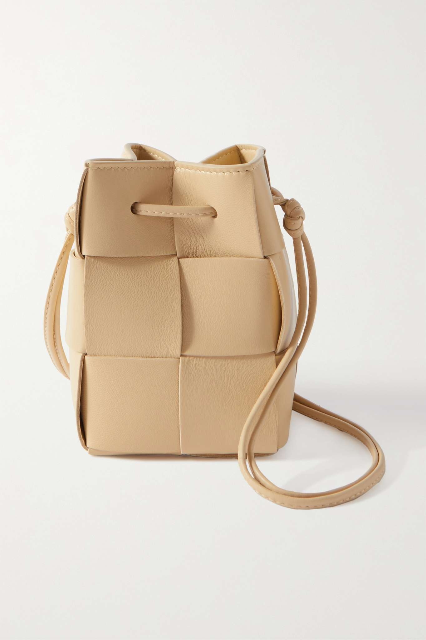 Cassette mini intrecciato leather bucket bag - 1