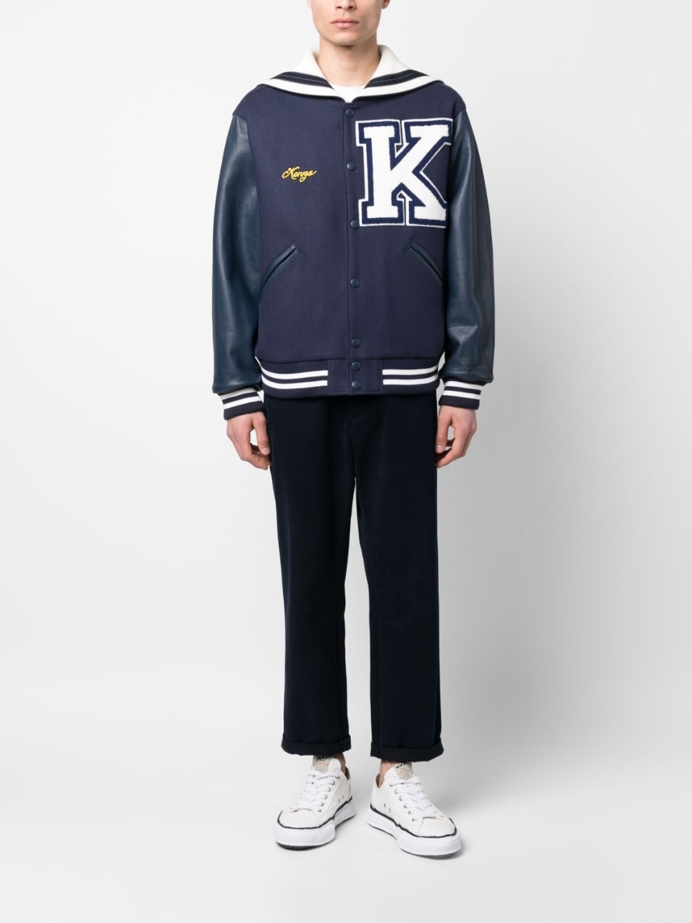 logo-patch bomber jacket - 2