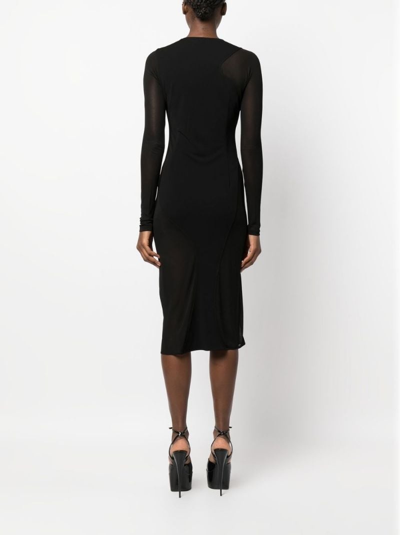 semi-sheer panelled midi dress - 4